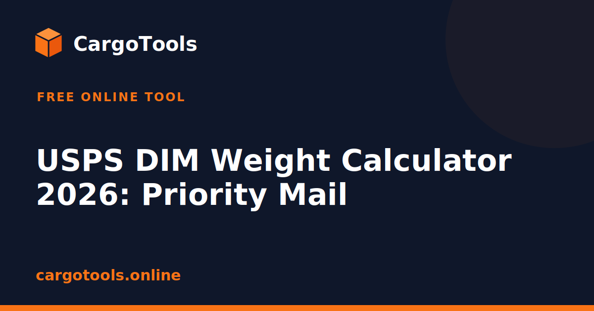 USPS Dimensional Weight Calculator 2026: 166 Divisor | CargoTools